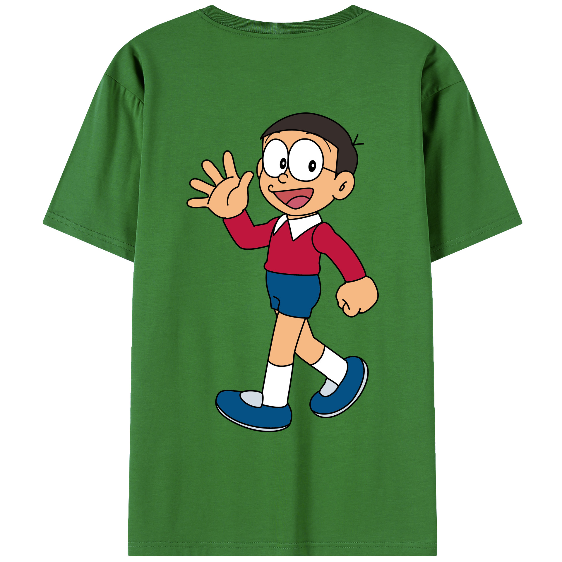 （画像用） ドラえもん 野比 のび太 Doraemon Nobita Nobi レディース半袖Tシャツ(バックプリント)